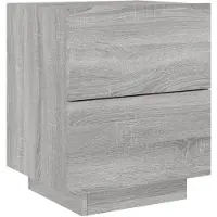 vidaXL Armoire de chevet et lumières LED sonoma gris bois d'ingénierie