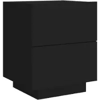 vidaXL Armoire de chevet avec lumières LED noir bois d'ingénierie