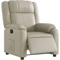 vidaXL Fauteuil relax électrique Crème similicuir