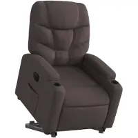 vidaXL Fauteuil relax avec releveur électrique Tissu marron foncé