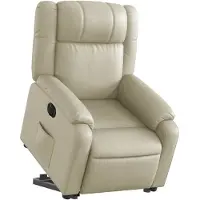 vidaXL Fauteuil relax avec releveur électrique Crème similicuir