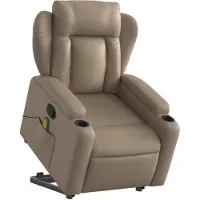 vidaXL Fauteuil de massage avec releveur Cappuccino-Brun Similicuir