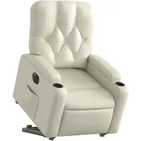 vidaXL Fauteuil relax avec releveur électrique Crème similicuir