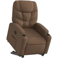 vidaXL Fauteuil relax avec releveur Marron Tissu