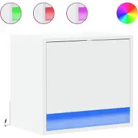 vidaXL Tables de chevet murales avec lumières LED 2 pcs blanc
