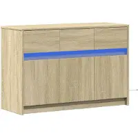 vidaXL Armoire TV avec éclairage LED Chêne Sonoma 91x34x61 cm