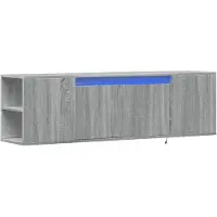 vidaXL Armoire TV murale avec éclairage LED Gris Sonoma 135x31x39,5 cm