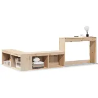 vidaXL Table de chevet avec bureau 232 x 122 x 75 cm Bois de pin massif