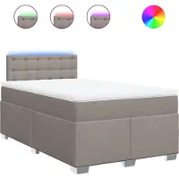 vidaXL Lit Boxspring avec matelas Taupe 120x190 cm Tissu