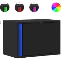 vidaXL Tables de chevet murales avec lumières LED 2 pcs noir