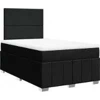 vidaXL Lit boxspring avec matelas noir 120x190 cm Tissu