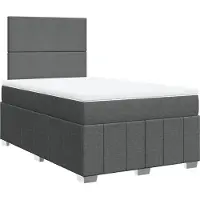 vidaXL Lit boxspring avec matelas gris foncé 120x190 cm Tissu