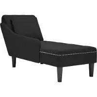 vidaXL Chaise longue avec coussin et accoudoir droit Noir velours