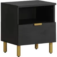 vidaXL Table de chevet noir 40x33x46 cm bois d'ingénierie