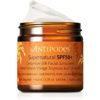 Antipodes Supernatural SPF50+ Ceramide Silk Facial Sunscreen crème protectrice visage aux céramides SPF 50+ 60 ml