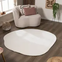 FRAAI Tapis organique | Halo Stone Crème | Ø 160cm | Crème | Forme libre | Tapis