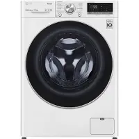 LG F2DV5S7S1E, Chargement frontal, Pose libre, Blanc, Gauche, Boutons,rotative, LED