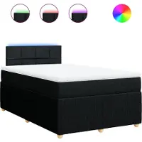 vidaXL Lit boxspring avec matelas noir 120x190 cm Tissu