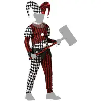 Atosa Harlequin Halloween Kids Costume Rouge 3-4 Years Enfants