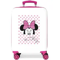 Disney pour fille. 4251734 Valise Mickey & Minnie blanche, rose -38x55x20cm (OSFA), Casuel, ABS/Polycarbonate, Cabine, mode enfantine