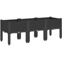vidaXL Jardinière avec pieds noir 120x40x42 cm PP