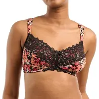 Sans complexe AVA Fantaisie_79SAH14 Soutien Gorge Emboîtant sans Armature, Imprimé Floral Noir, 95E Femme