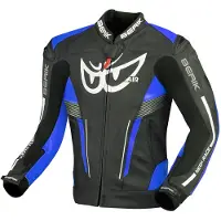 Berik Veste en cuir pour moto Air-B, noir/bleu, 58