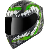 Bogotto V128 Naga Mat Noir Vert Casque Intégral Taille XL