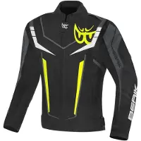 Berik Veste textile pour moto Radic Evo Plus, noir/blanc/jaune/gris, 52