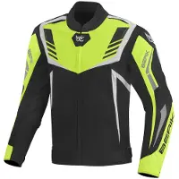 Berik Toronto blouson en textile pour moto, noir/blanc/jaune, 52