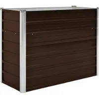 vidaXL Lit surélevé de jardin brun 100 x 40 x 77 cm Acier galvanisé