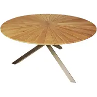 Ebuy24 Mexico Table de salle à manger Ø140 cm, noir, naturel.