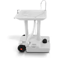 SereneLife Camping Lavabo, Réservoir d'eau- 30L, Sink, Lave-mains mobile- avec pompe à pied, Évier extérieur- Porte-serviettes inclus