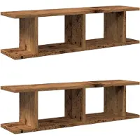 vidaXL Étagères murales 2 pcs vieux bois 75x18x20 cm bois d'ingénierie