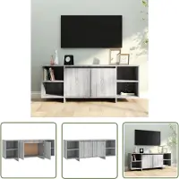 The Living Store Armoire TV Gris Sonoma 130x35x50 cm Matériau dérivé du bois