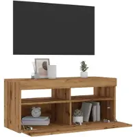 vidaXL Armoire TV avec lampes LED Chêne Artisan 90x35x40 cm