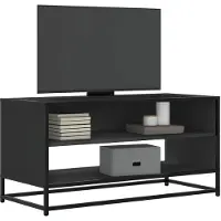 vidaXL Armoire TV noire 91x40x46 cm Bois composite et métal