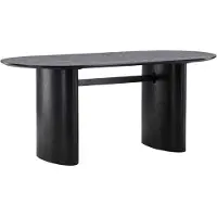 Ebuy24 Isolde table de salle à manger 90x180cm noir.