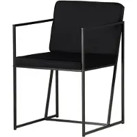 Ebuy24 Richmond chaise de salle à manger avec accoudoirs, velours noir.