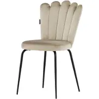 Ebuy24 Limhamn chaise de salle à manger velours beige.