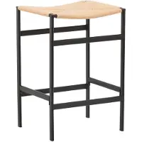 Ebuy24 Polly tabouret de bar tresser naturel, noir