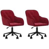 vidaXL Chaise de salle à manger 2 pcs. Pivotantes vin rouge velours