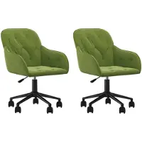 vidaXL Chaise de salle à manger 2 pcs. Pivotantes Vert clair Velours