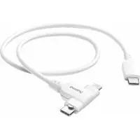 Hama Câble de charge USB-C 2in1 1.5m ws (blanc)
