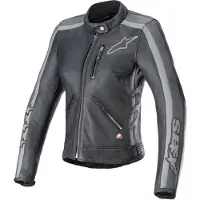 Alpinestars Blouson en cuir Stella Dyno pour femme, noir/gris, S