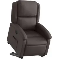 vidaXL Fauteuil relax avec releveur Marron foncé Cuir véritable