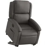 vidaXL Fauteuil relax avec releveur électrique Gris Cuir véritable