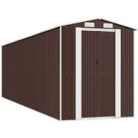 vidaXL Abri de jardin brun foncé 192x689x223 cm Acier galvanisé