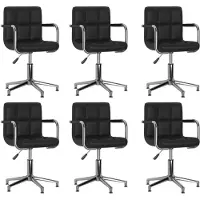 vidaXL Chaise de salle à manger 6 pcs. Pivotantes Noir Similicuir