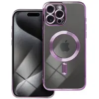 OEM Coque pour iPhone 15 PRO MAX Electro Mag Cover compatible avec MagSafe violet (Apple iPhone 15 Pro Max), Pièces de rechange pour appareils mobiles, Transparent, Violet